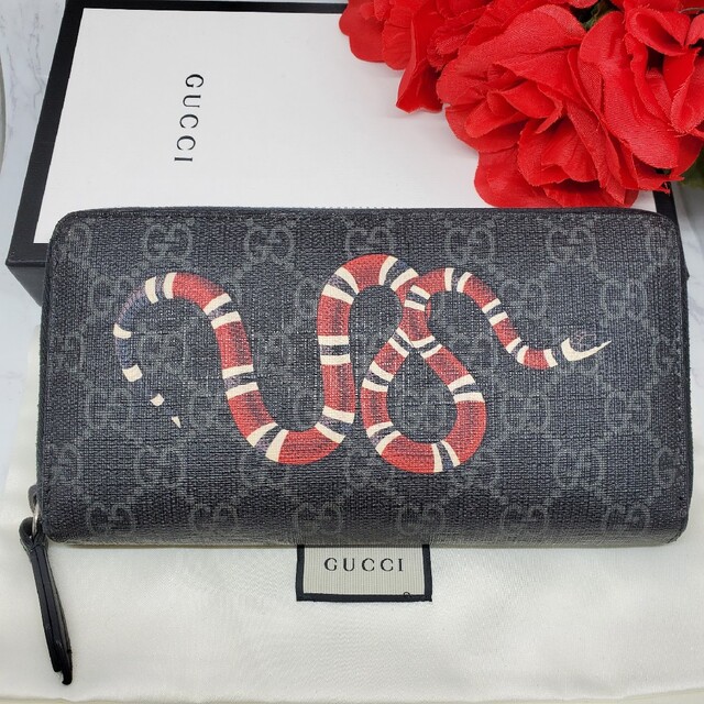 極美品】 GUCCI グッチ スネーク 蛇 長財布 財布 ラウンドファスナー 豪華で新しい 49.0%割引