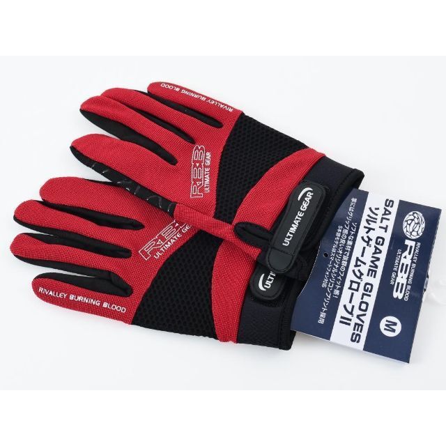 リバレイ RBB ソルトゲーム　5本指 グローブⅡ3C赤【M】 レッド　新品！ スポーツ/アウトドアのフィッシング(釣り糸/ライン)の商品写真