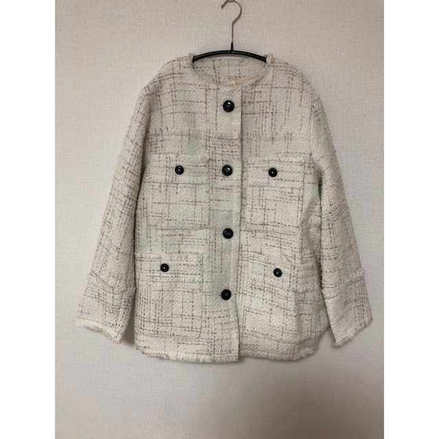 CLANE NO COLOR TWEED JACKET ホワイト