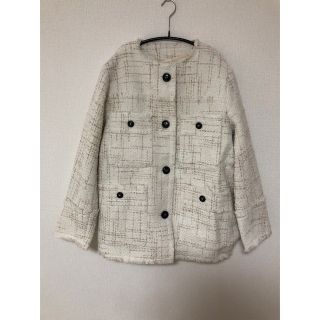 クラネ(CLANE)のCLANE NO COLOR TWEED JACKET ホワイト(ノーカラージャケット)