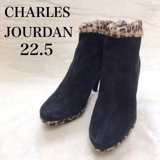 シャルルジョルダン(CHARLES JOURDAN)のCHARLES JOURDAN ショートブーツ ブラック レオパード ブーティー(ブーツ)