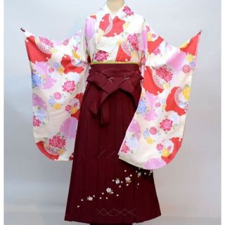 着物袴セット ジュニア用 140～158cm ショート丈 卒業式 NO29492(和服/着物)