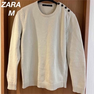 ザラ(ZARA)のZARA美品　ブルガリア製　肩ボタン留スウェットシャツ　綿100% 欧米Mサイズ(シャツ)
