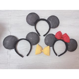 ハンドメイド♡ミッキーカチューシャ3点セット♪(カチューシャ)