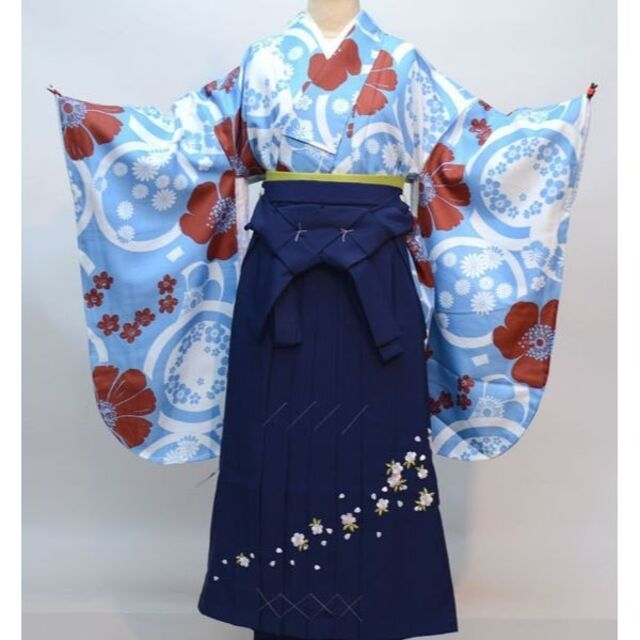 着物袴セット ジュニア用 140～158cm ショート丈 卒業式 NO29487 キッズ/ベビー/マタニティのキッズ服女の子用(90cm~)(和服/着物)の商品写真