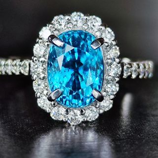 天然ジルコン 4.18CT 天然ダイヤモンド 新品ネックレス 鑑別書付き