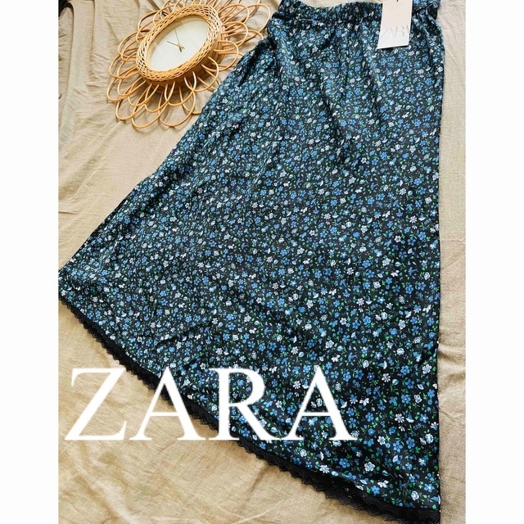 新品　ZARA ザラ　ロングスカート　スカート　レース　花柄　人気　完売