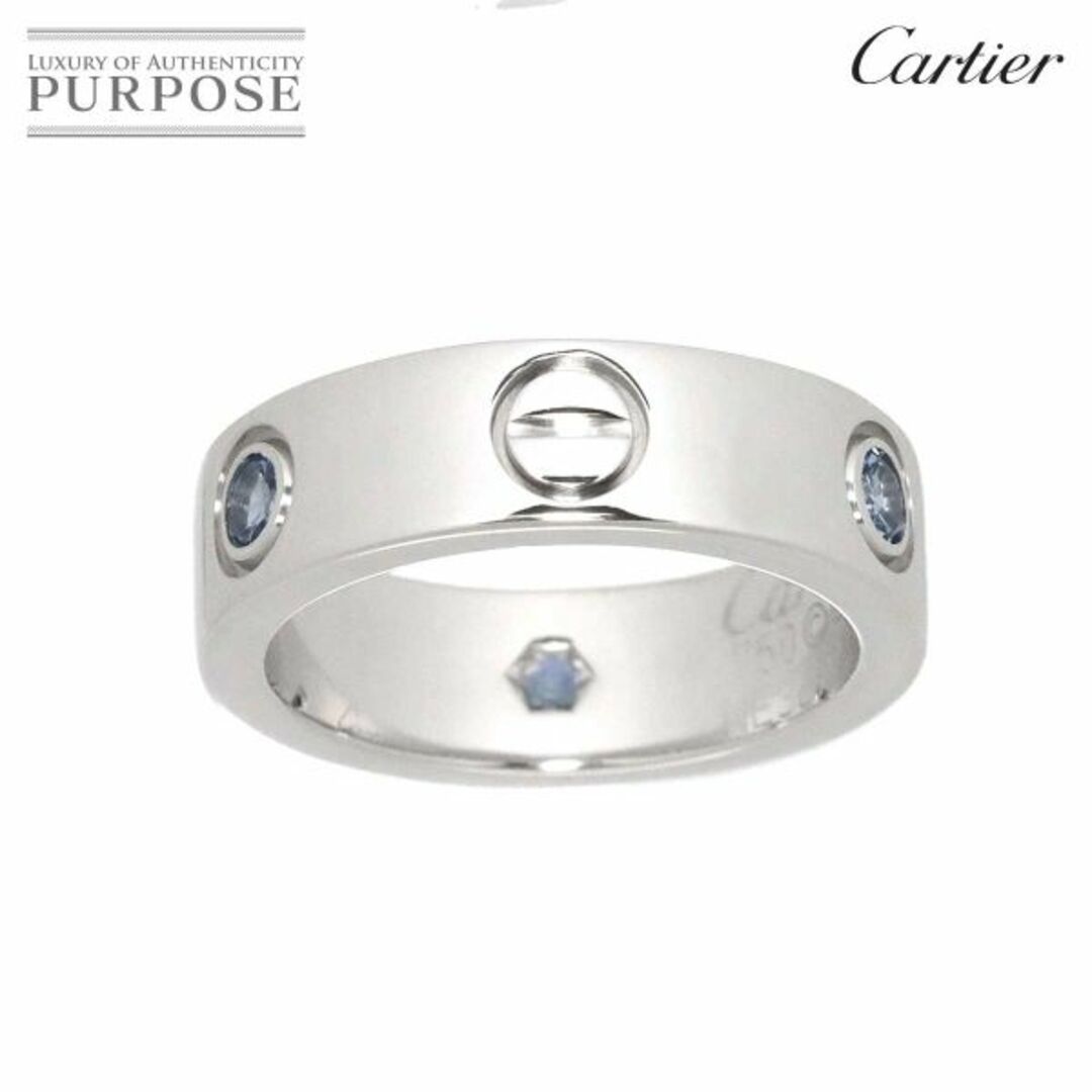 注目ショップ・ブランドのギフト ラブ Cartier カルティエ - Cartier #49 90179896 VLP 指輪 750 ホワイトゴールド WG K18 サファイヤ ハーフ リング リング(指輪)