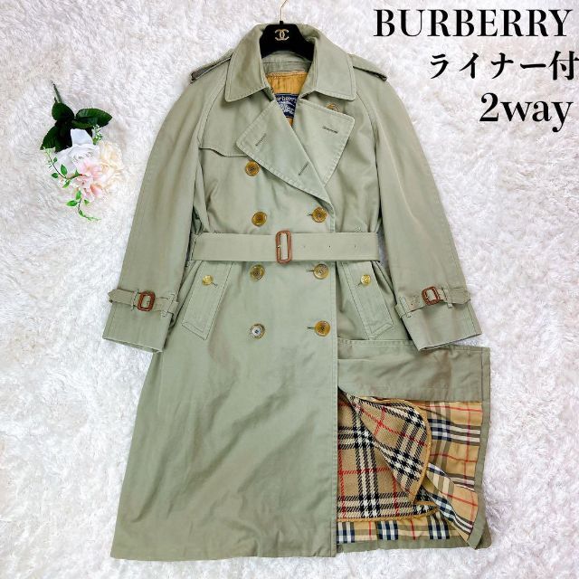 BURBERRY(バーバリー)のバーバリー トレンチコート ノバチェック ライナー・ベルト付 キャバジン カーキ レディースのジャケット/アウター(トレンチコート)の商品写真