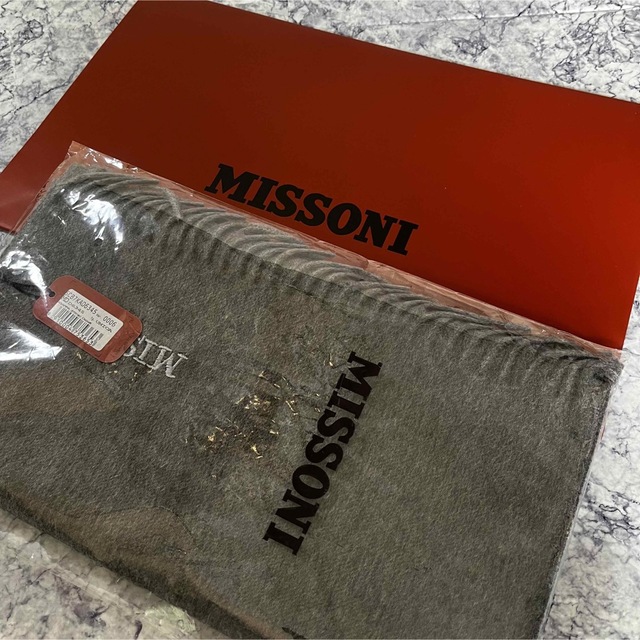 新品 マフラー 専用ケース MISSONI グレー ミッソーニ 未使用 冬物