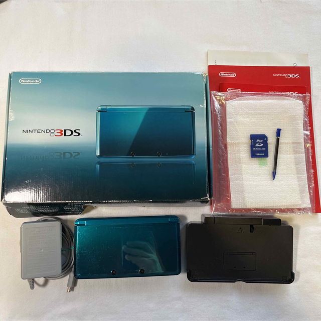 ニンテンドー3DS - 3DS本体 アクアブルー 充電器 SDカード2GB 箱説付き 