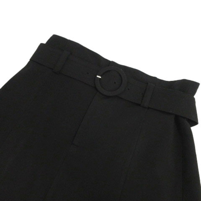 ZARA(ザラ)のZARA スカート インナーパンツ ミニ丈 台形 ベルト付き ブラック 黒 M レディースのスカート(ミニスカート)の商品写真