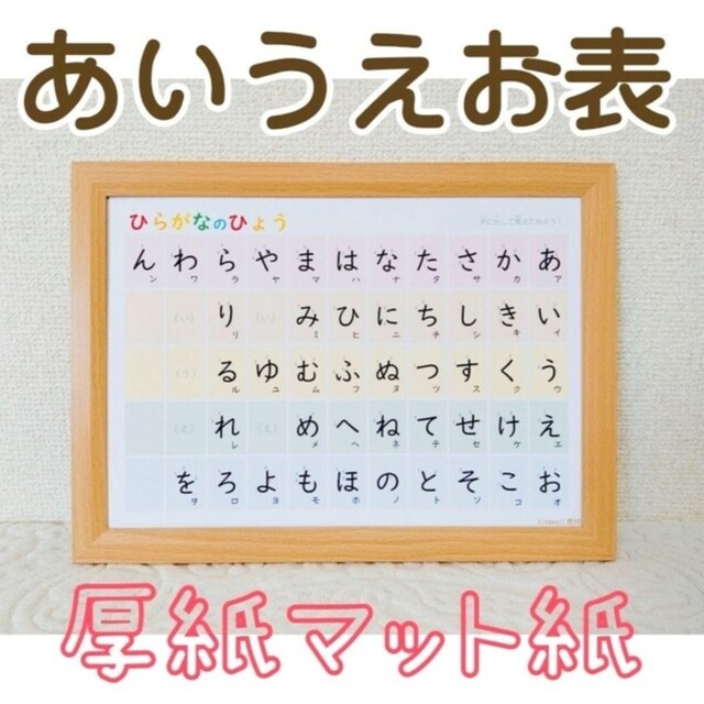 ト セール おすすめ ひらがなの五十音表・あいうえお表】高級な厚紙マット紙！書き順 セキュリティ・セーフティ