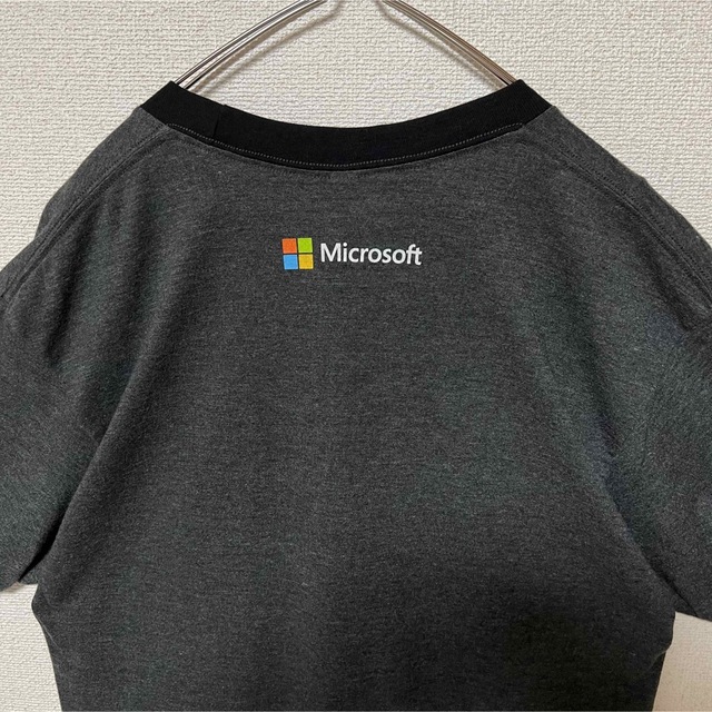 American Apparel(アメリカンアパレル)の【US古着】Microsoft 企業ロゴ　リンガーTシャツ メンズ L メンズのトップス(Tシャツ/カットソー(半袖/袖なし))の商品写真