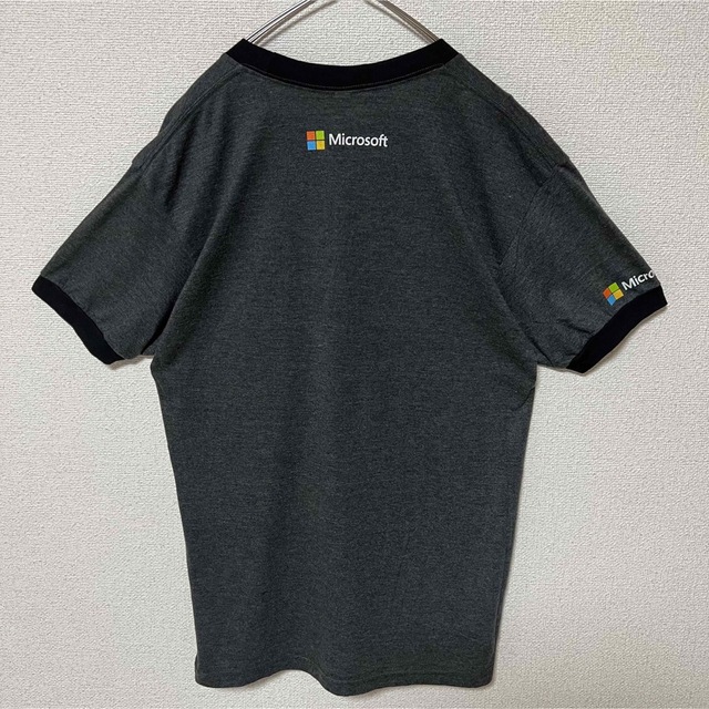 American Apparel(アメリカンアパレル)の【US古着】Microsoft 企業ロゴ　リンガーTシャツ メンズ L メンズのトップス(Tシャツ/カットソー(半袖/袖なし))の商品写真