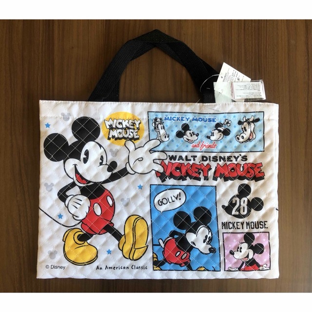 Disney(ディズニー)の【新品】Disneyミッキー　キルトレッスンバッグ　手提げ袋 キッズ/ベビー/マタニティのこども用バッグ(レッスンバッグ)の商品写真