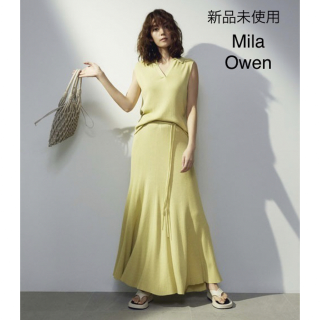 未使用♢Mila Owen 衿付ノースリニットパネルスカートセットアップ