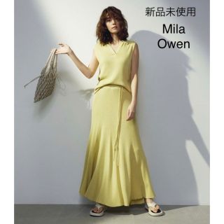 ミラオーウェン(Mila Owen)の未使用♦Mila Owen 衿付ノースリニットパネルスカートセットアップ(セット/コーデ)