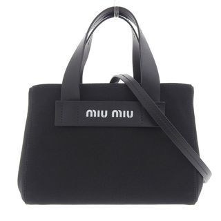 アザー(other)のミュウミュウ MIUMIU カナパ 2WAYバッグ ハンドバッグ キャンバス×レザー ブラック 5BA176 中古 新入荷 OB1332(トートバッグ)