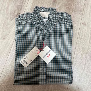 ユニクロ(UNIQLO)のUNIQLO✖️イネスコラボ　紗栄子着用フリルシャツ(シャツ/ブラウス(長袖/七分))