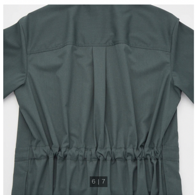UNIQLO(ユニクロ)のユニクロ　ドローストリングシャツワンピース(長袖) 黒　L レディースのワンピース(ひざ丈ワンピース)の商品写真