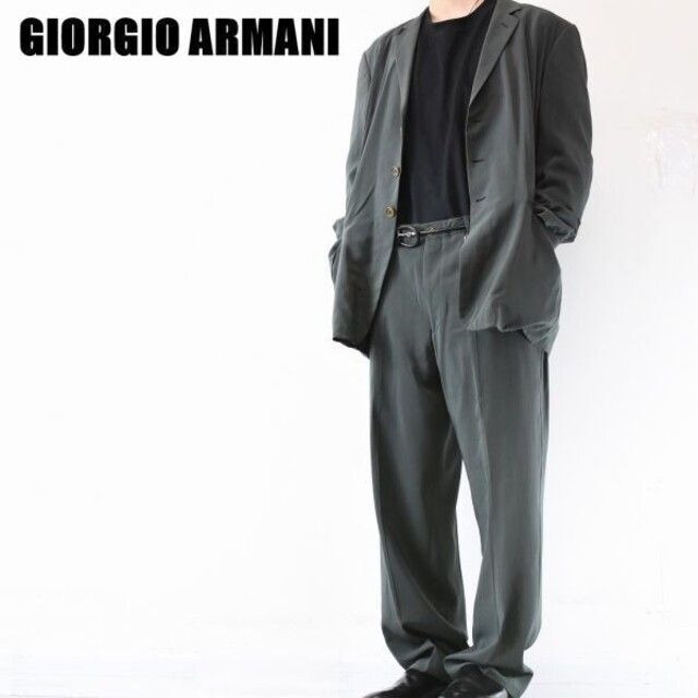 【美品/高級感】GIORGIO ARMANI セットアップ シングル【52/黒】