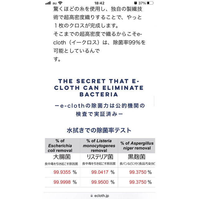 新品　大掃除に！イークロス　e-cloth 1枚　大掃除　マイクロファイバー インテリア/住まい/日用品の日用品/生活雑貨/旅行(日用品/生活雑貨)の商品写真