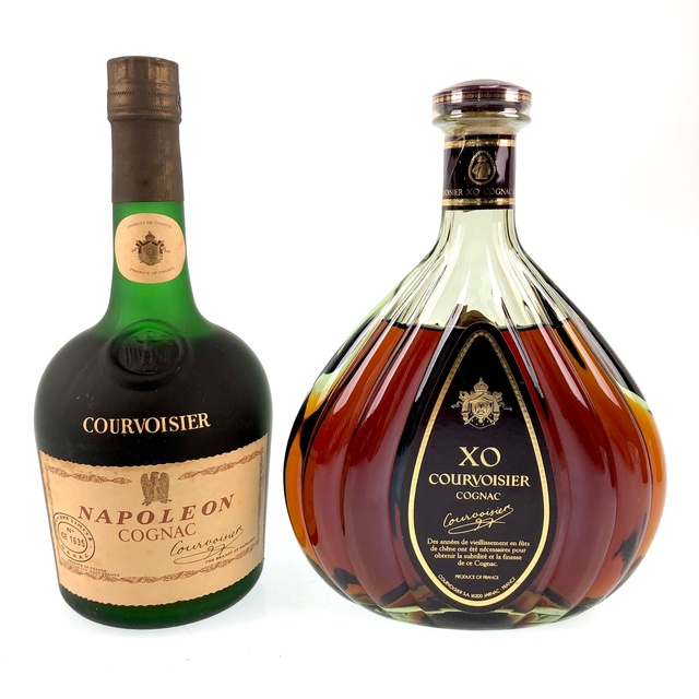 未開封★COURVOISIER【クルボアジェ】 XO グリーン/ナポレオン 旧ラベル コニャック 2本セット 700ml