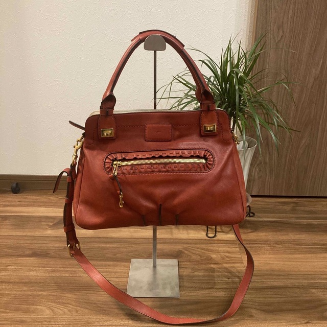 Chloe(クロエ)のChloe クロエ 2way ショルダーバッグ トートバッグ 本革 金具 RED レディースのバッグ(ショルダーバッグ)の商品写真