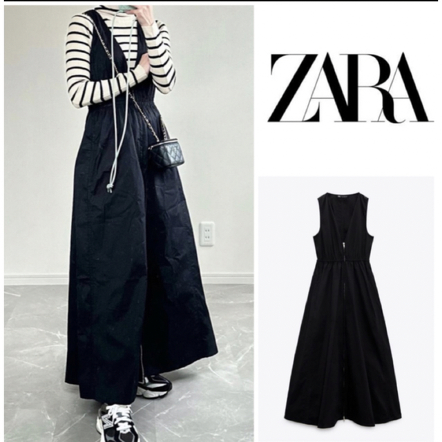 【新品未使用】ZARA ジッパーポプリンワンビース