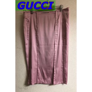 グッチ(Gucci)のGUCCI 膝丈シルクスカート(ひざ丈スカート)