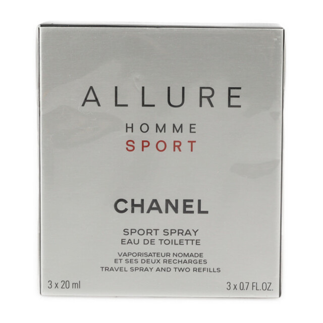 CHANEL シャネル ALLURE HOMME アリュール オム スポーツスプレイ EDT オードゥ トワレット 香水    香水 シルバー   20ml×3 【本物保証】