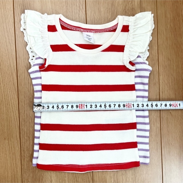 babyGAP(ベビーギャップ)の新品　baby gap タンクトップセット　80 フリル　リブ　女の子　ボーダー キッズ/ベビー/マタニティのベビー服(~85cm)(シャツ/カットソー)の商品写真