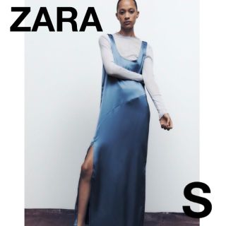 美品　ZARA ザラ　ロングワンピース　ワンピース　赤　サテン　人気　完売