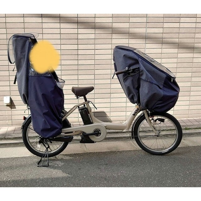 【HIRO】レインカバー  自転車チャイルドシート 日本製 デニム×ネイビー 7