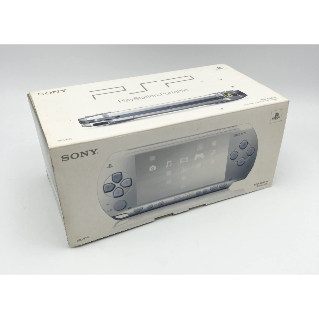 PlayStation Portable(プレイステーションポータブル)のPSP プレイステーション・ポータブル 中古  シルバー  PSP-1000SV エンタメ/ホビーのゲームソフト/ゲーム機本体(携帯用ゲーム機本体)の商品写真