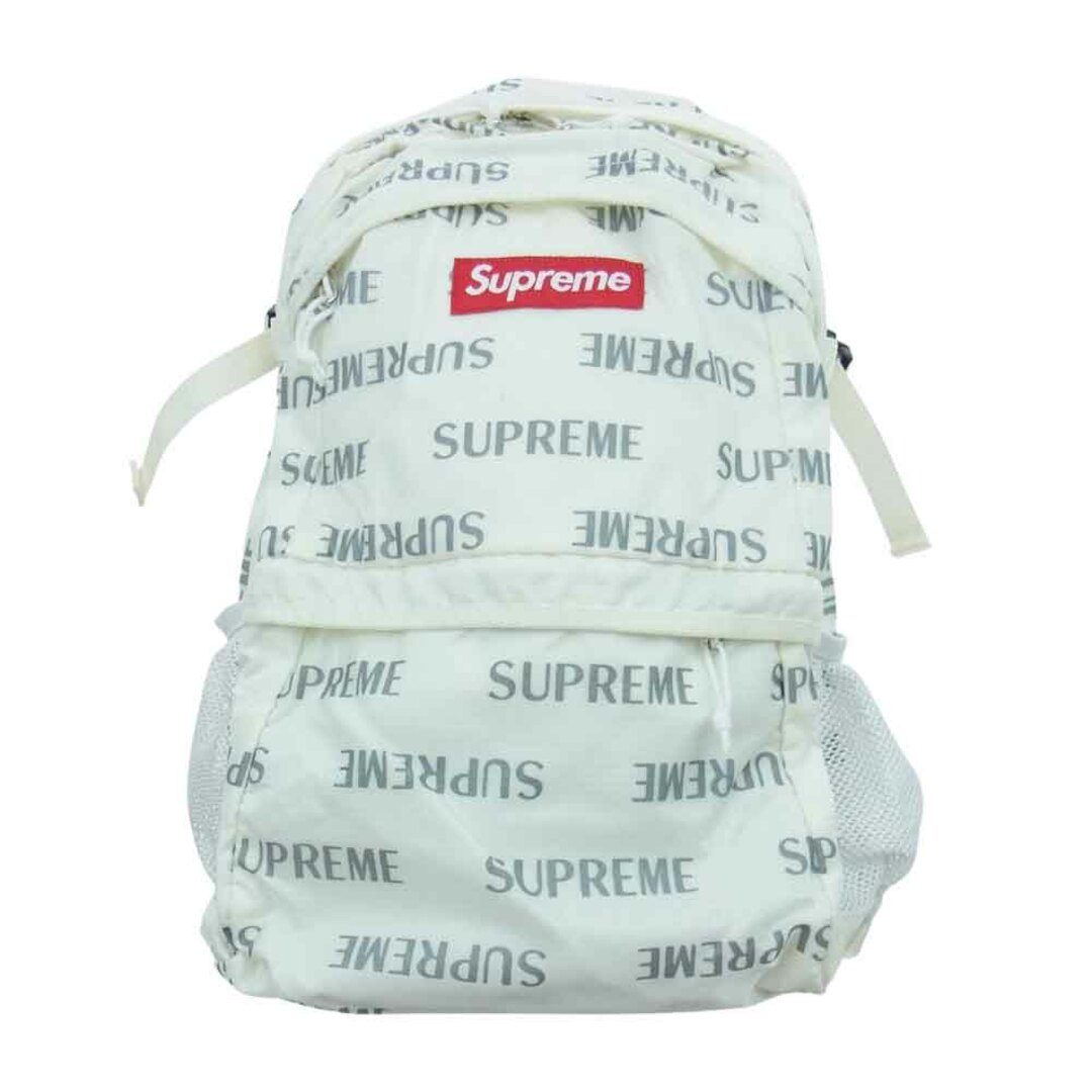 Supreme シュプリーム バックパック 16AW  3M Reflective Repeat Backpack ボックス ロゴ リフレクティブ バックパック オフホワイト系