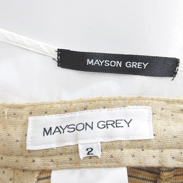 MAYSON GREY(メイソングレイ)のメイソングレイ ブラウス パンツ 2枚セット 七分袖 ホワイト ブラウン 2 レディースのトップス(その他)の商品写真