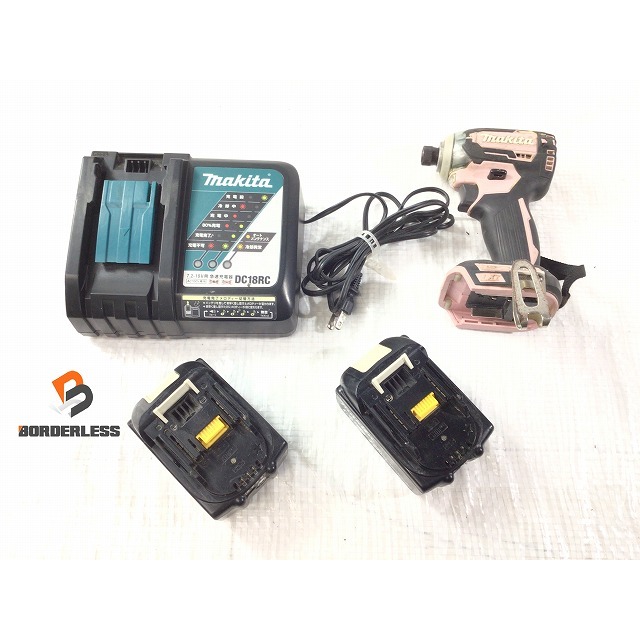 ☆品☆makita マキタ 充電式 インパクトドライバ TD170DRGXP ピンク 18V 6.0Ah バッテリー2個 充電器付き 67439自動車/バイク