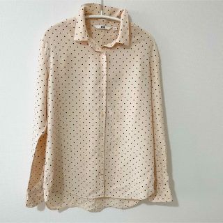 ユニクロ(UNIQLO)のユニクロ   レーヨンプリントブラウス ドット(シャツ/ブラウス(長袖/七分))