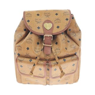 【希少・美品】MCM モノグラム　リュック　ハートロゴプレート　フラップ