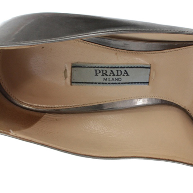 PRADA(プラダ)のプラダ パンプス ピンヒール レザー 36.5 23.5cm シルバー色 レディースの靴/シューズ(ハイヒール/パンプス)の商品写真