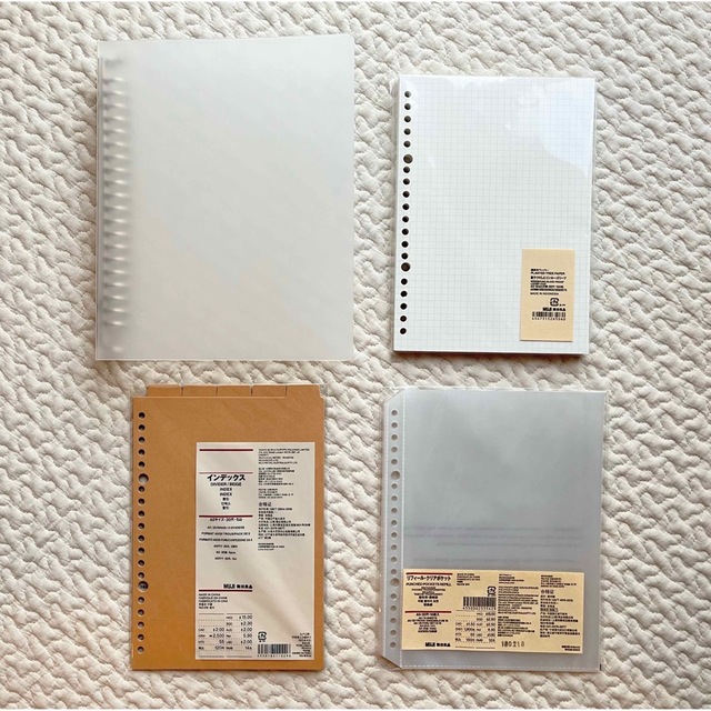 MUJI (無印良品)(ムジルシリョウヒン)の無印良品【A5 バインダー・ルーズリーフ・インデックス・クリアポケット】 インテリア/住まい/日用品の文房具(ファイル/バインダー)の商品写真