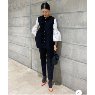 UNITED ARROWS フリル ニットベスト　ジレ　ブラック