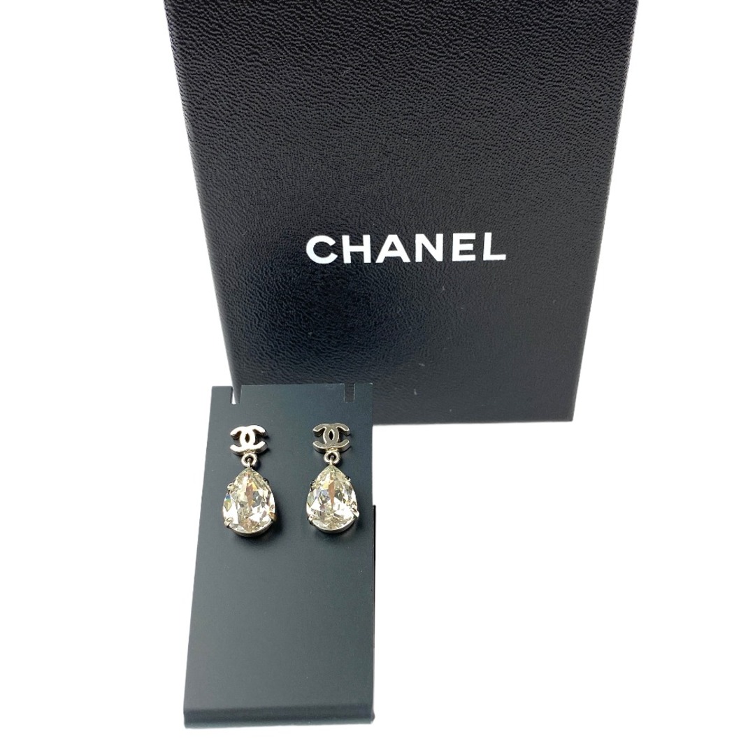 CHANEL シャネル ピアス 大粒ストーン シルバー A13V