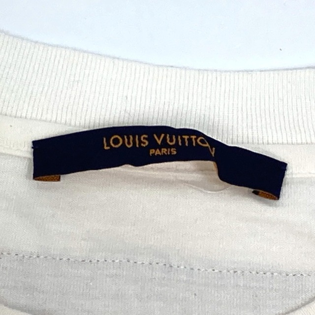 ルイヴィトン LOUIS VUITTON フラワードロップショルダーTシャツ 1A9GP4 22SS/カットソー ラウンドネック/ロゴ 半袖シャツ コットン ホワイト