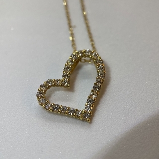 【DIA宝石鑑別書付】プラチナ　K18 ネックレス ダイヤモンド　0.500ct(ネックレス)