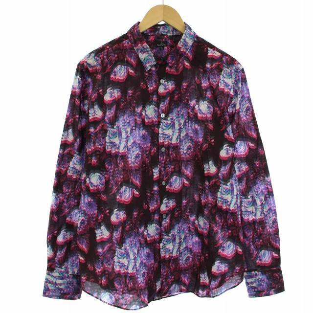 ポールスミス PAUL SMITH シャツ 長袖 花柄 XL ピンク 紫のサムネイル