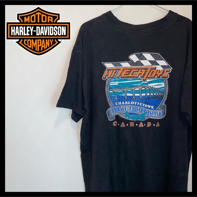 Harley Davidson(ハーレーダビッドソン)のハーレーダビッドソン ブラック XL 90s USA製ヴィンテージTシャツ メンズのトップス(Tシャツ/カットソー(半袖/袖なし))の商品写真