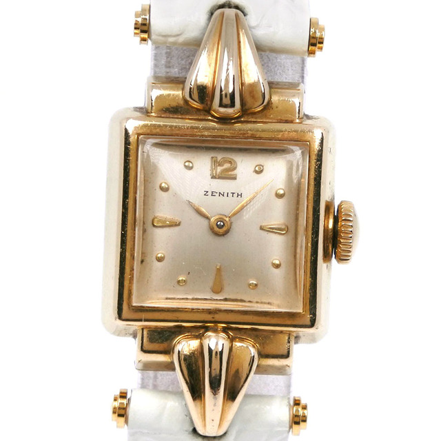 【ZENITH】ゼニス ステンレススチール×レザー ゴールド 手巻き レディース ゴールド文字盤 腕時計のサムネイル
